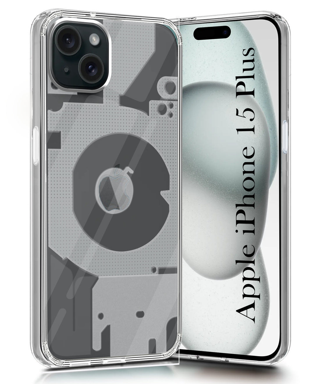 For Apple iPhone 15 Plus Back Cover (Silicone Matte Shockproof Case with Camera Protection | Soft and Flexible | Transparent)