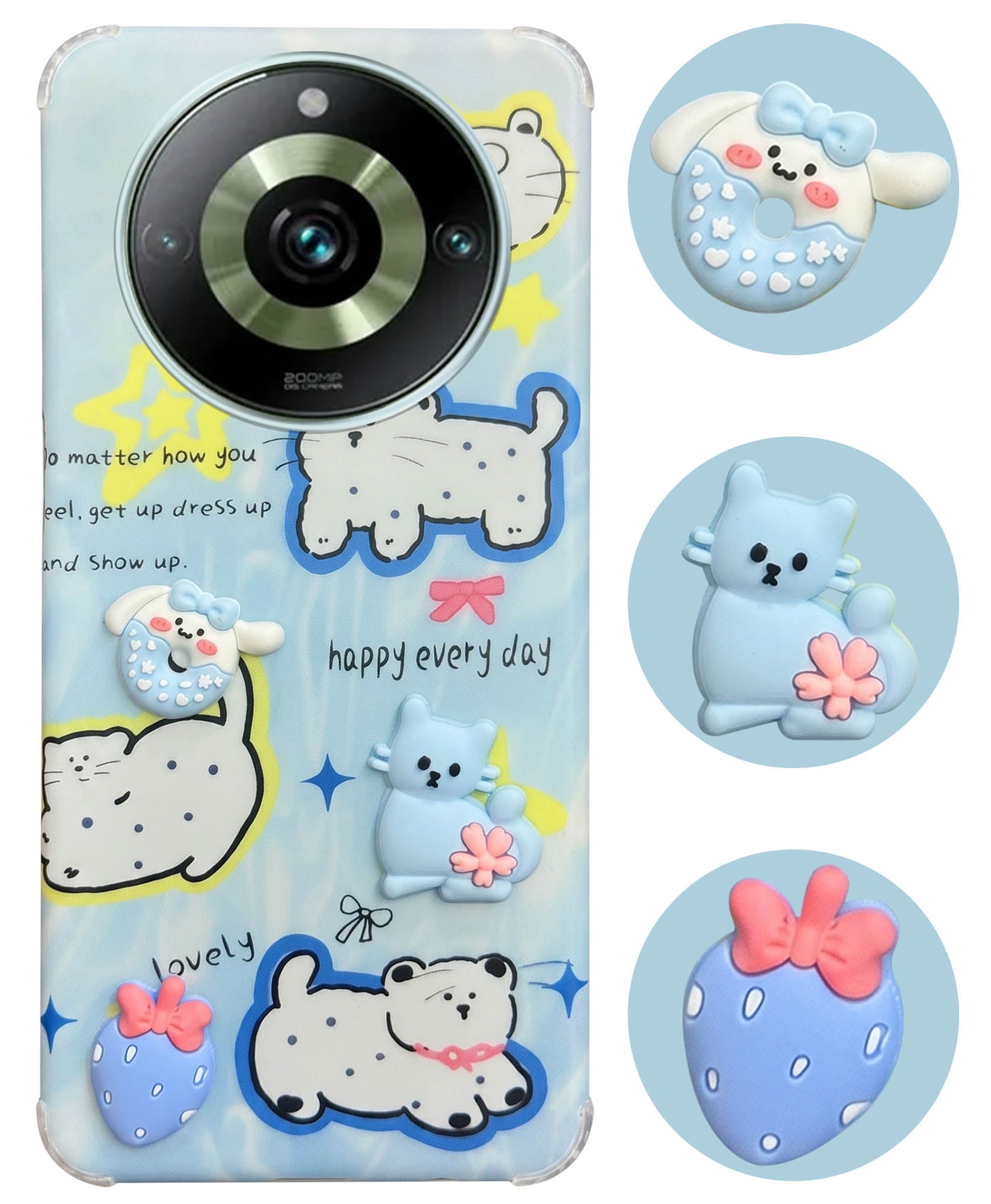 For Realme 11 Pro 5G | Realme 11 Pro Plus 5G Back Cover Case (3D Cute Cartoons | Hard Back Side Soft | Matte Premium Finish | HD Printing)