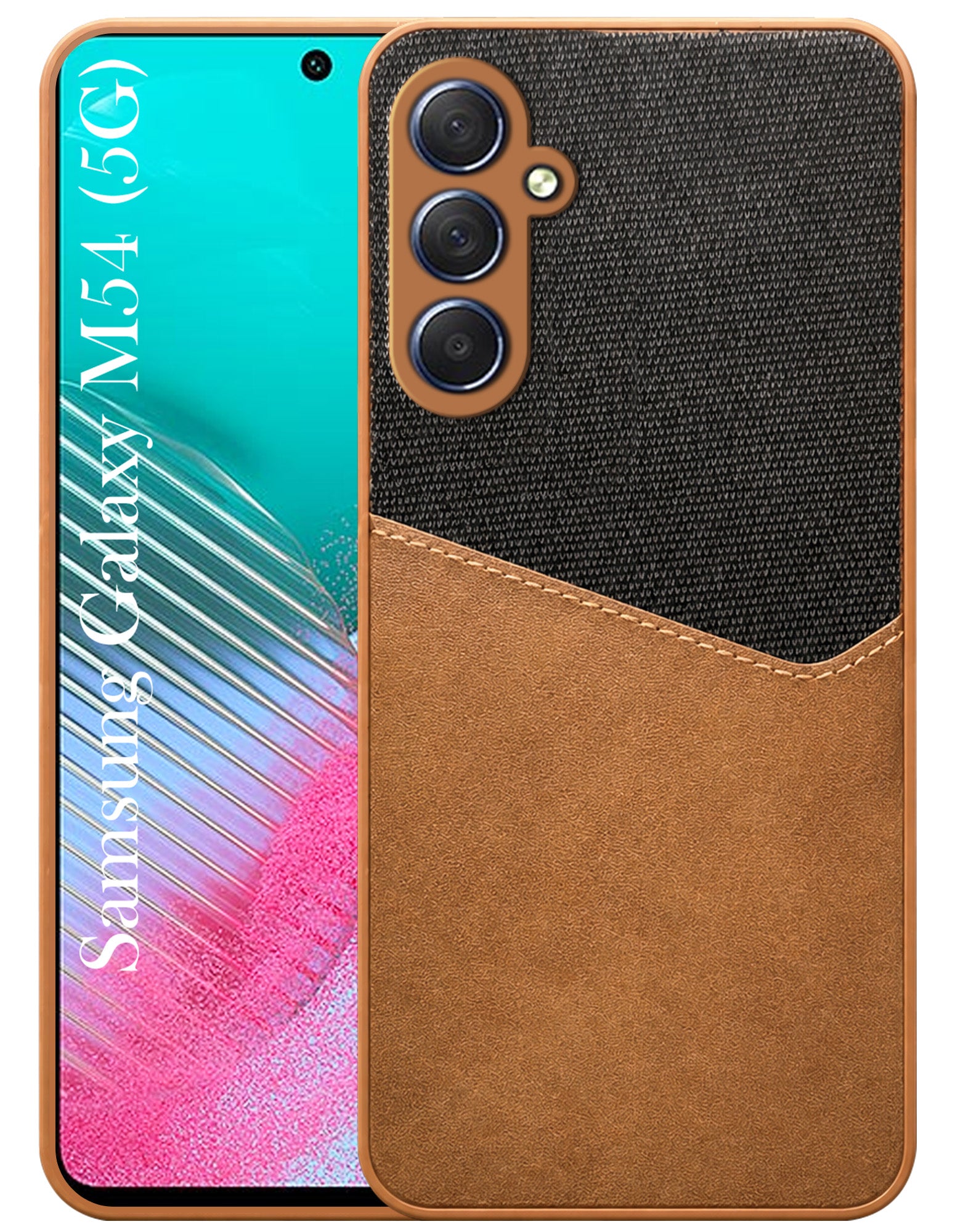 For Samsung Galaxy M54 5G Back Cover Case (Dual PU Leather Stitch | Professional Minimalist | Soft and Flexible)