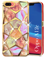 For Oppo A12e Back Cover Case (Dual Design Glitter Sparkle and Detachable Diamond Print Case | Soft and Flexible)