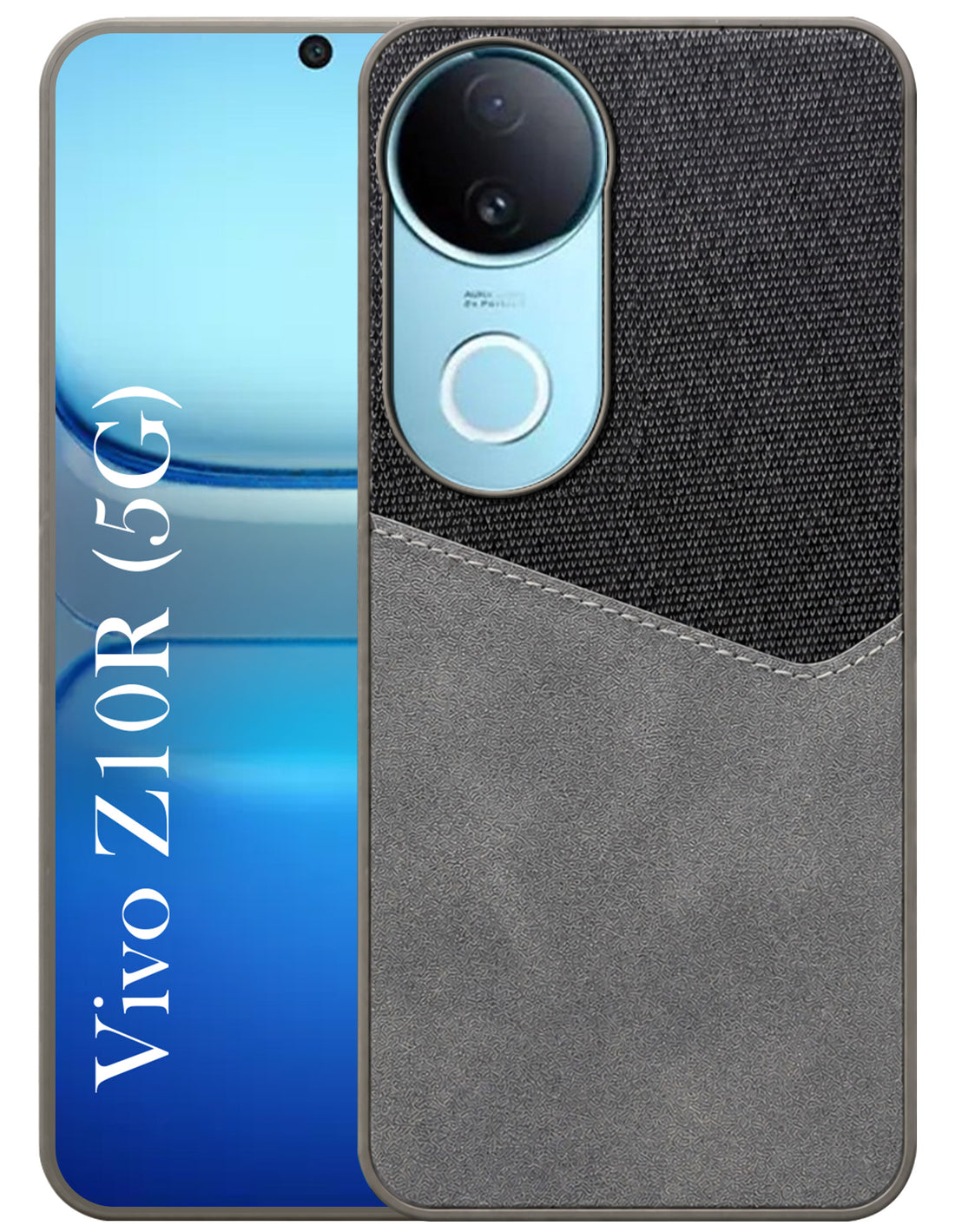 For Vivo iQOO Z10R Back Cover Case (Dual PU Leather Stitch | Professional Minimalist | Soft and Flexible)