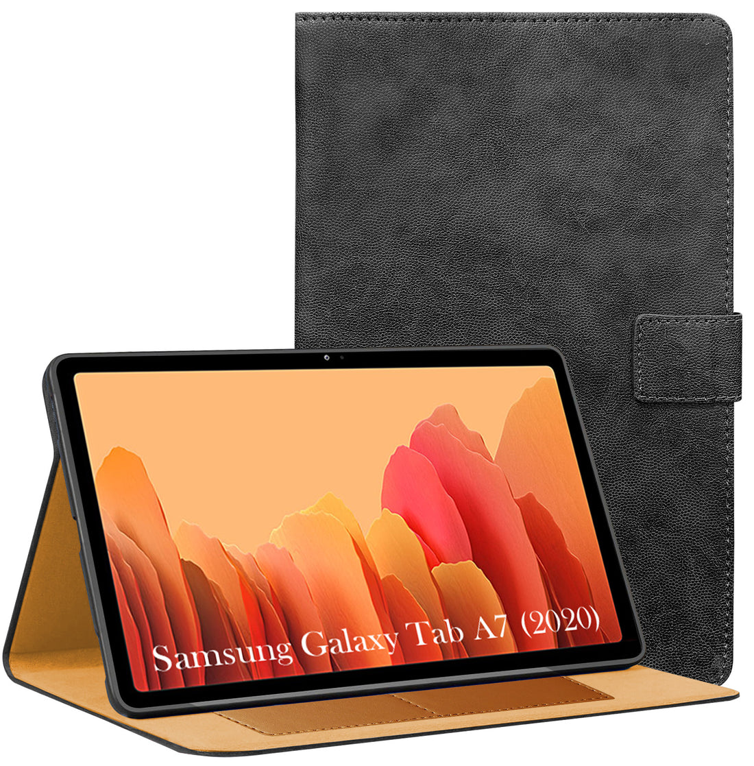 For Samsung Galaxy Tab A7 (2020) 10 Inch SM-T500/T505/T505N Flip Cover Folio Cover (PU Leather | Multi-Angle Smart Stand | Card Storage Slots | Silicone Back Pouch)