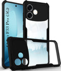 For Oppo F33 Pro 5G Back Cover Case Hybrid (Shockproof with Polycarbonate Clear Panel | Professional Black)