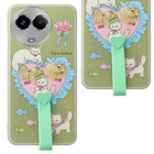 For Realme 11 5G | Realme 11x 5G Back Cover Case (3D Cute Heart Strap Holder | Camera Protection | Designer Girls Print)
