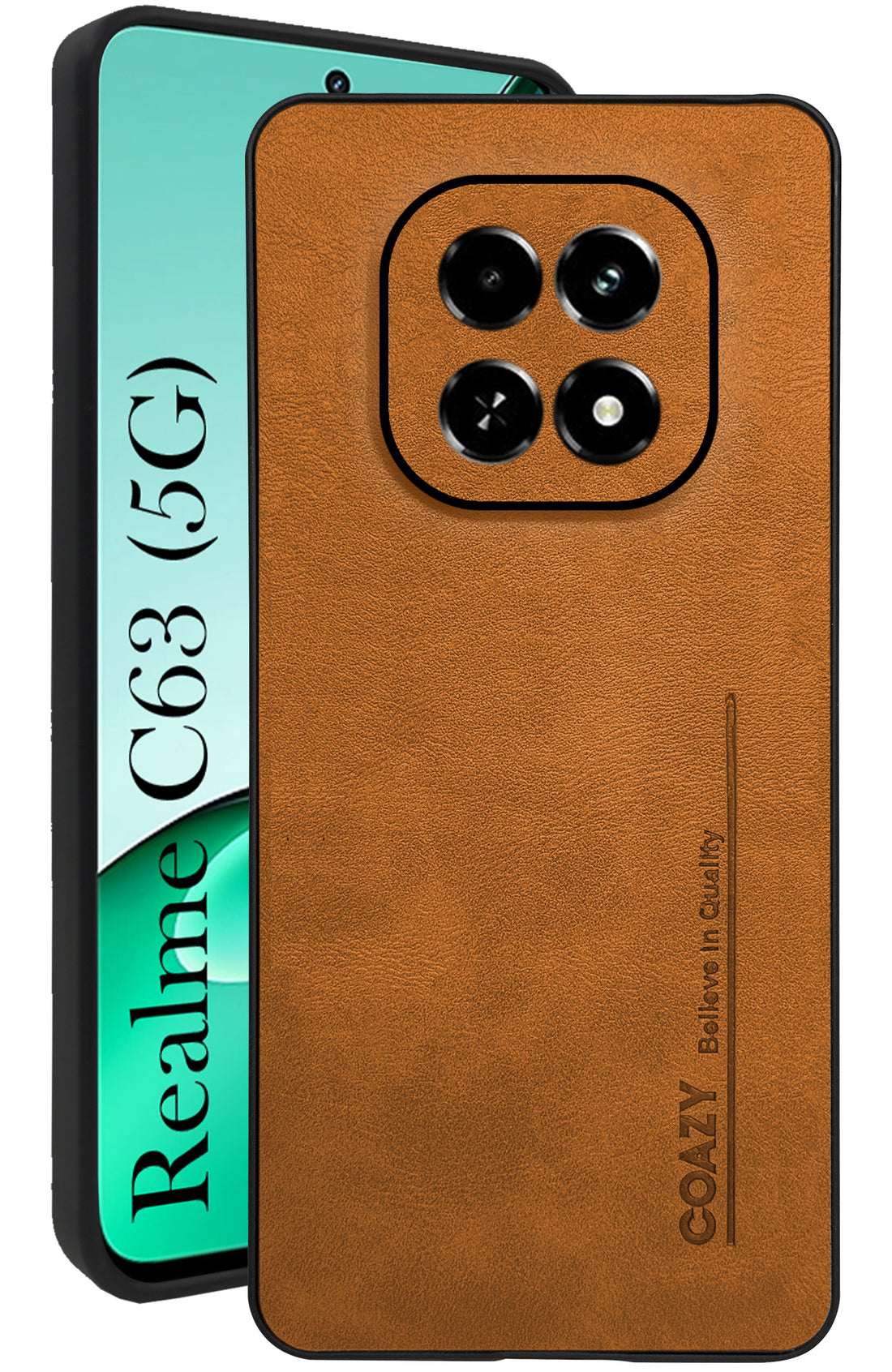 For Realme C63 5G Back Cover Case (Professional Vegan Leather | Camera Protection | Slim & Soft)