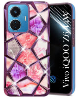 For Vivo IQOO Z6 44W Back Cover Case (Dual Design Glitter Sparkle and Detachable Diamond Print Case | Soft and Flexible)