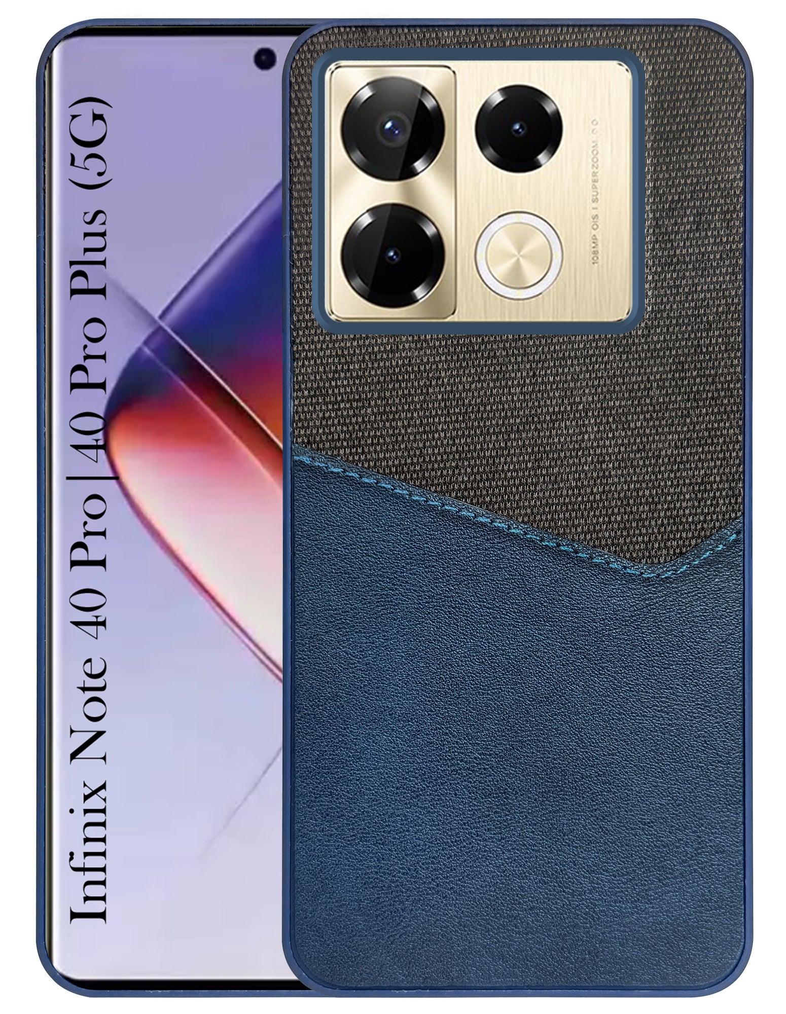 For Infinix Note 40 Pro 5G | Infinix Note 40 Pro Plus Back Cover Case (Dual PU Leather Stitch | Professional Minimalist | Soft and Flexible)