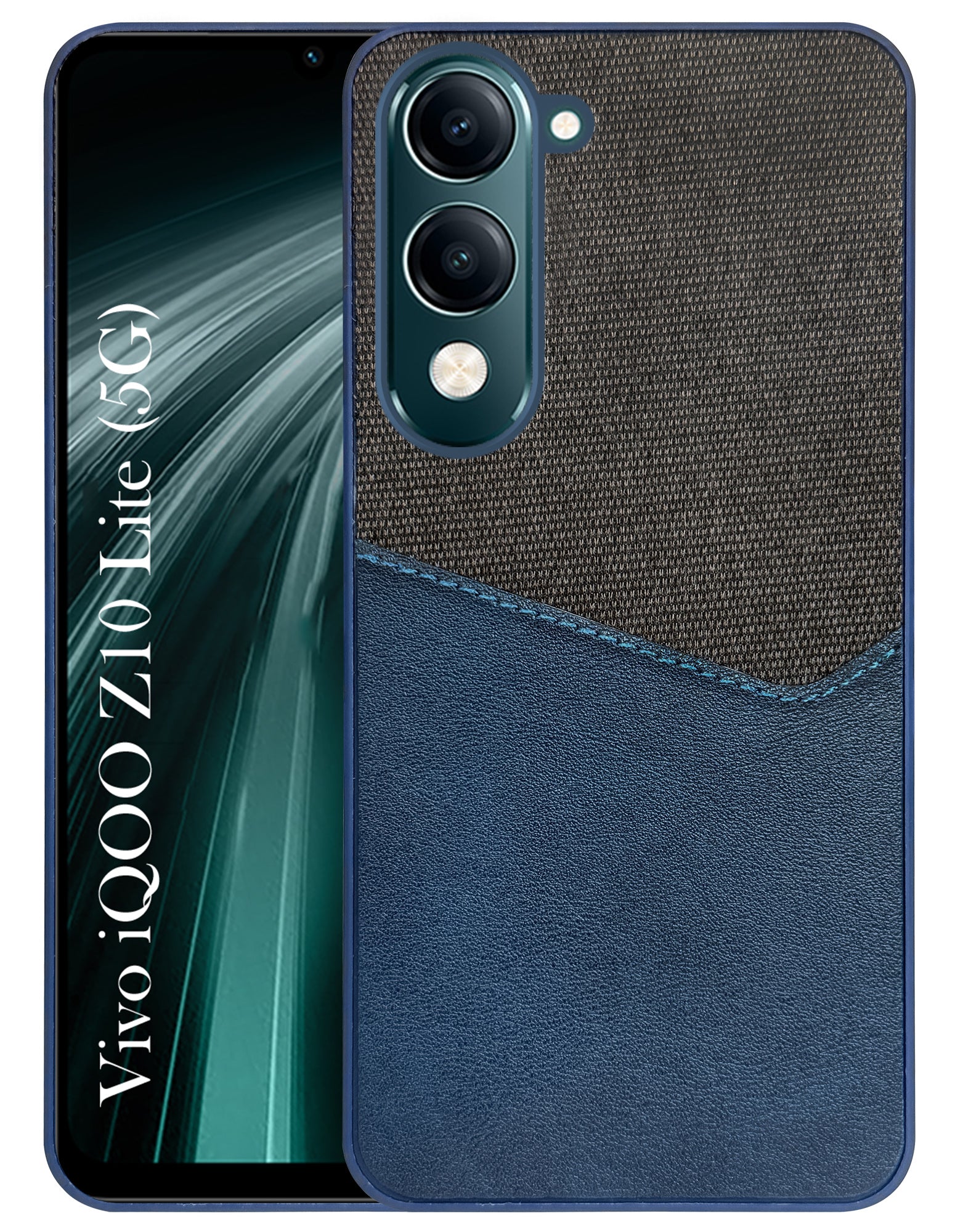 For Vivo iQOO Z10 Lite Back Cover Case (Dual PU Leather Stitch | Professional Minimalist | Soft and Flexible)