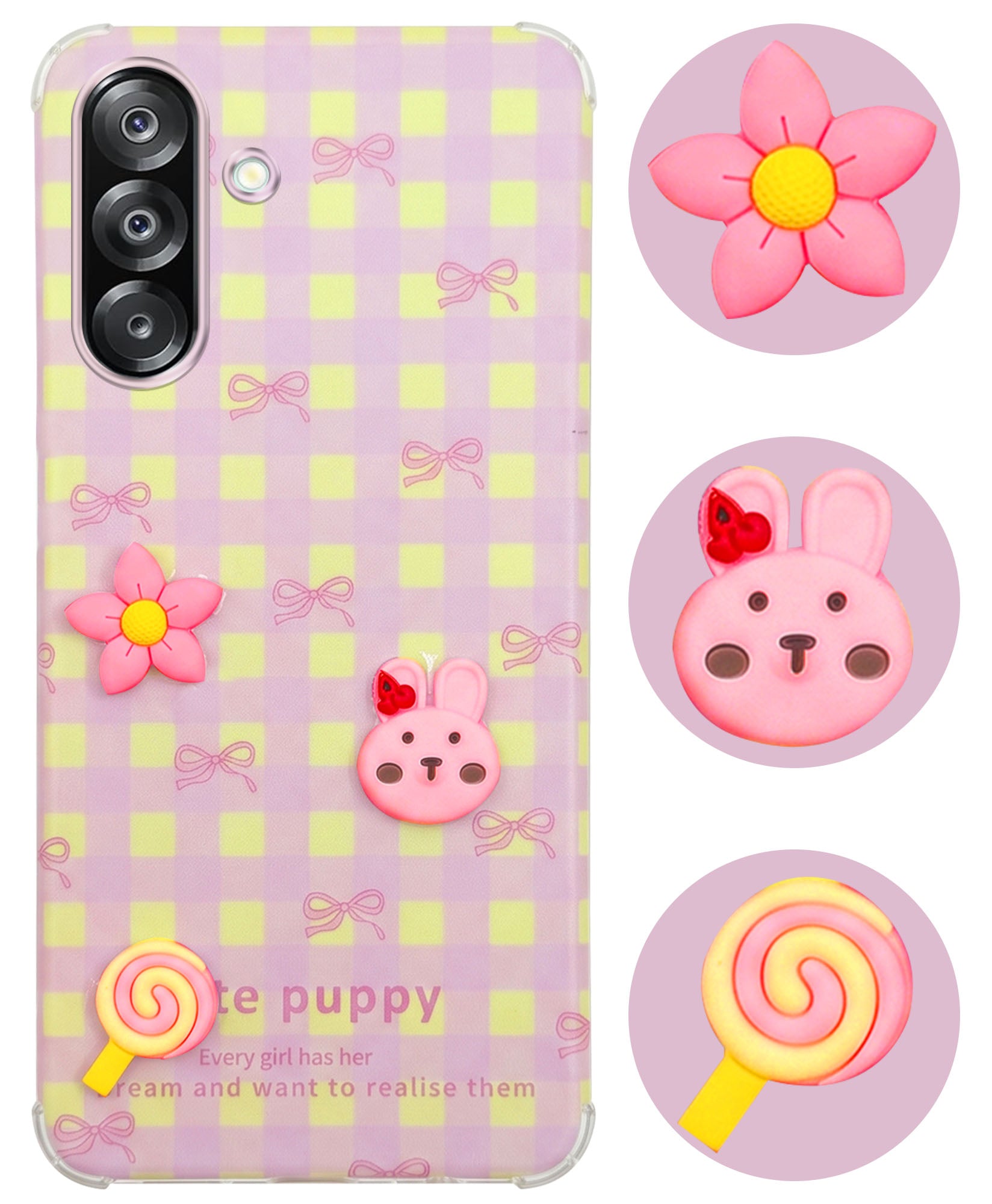 For Samsung Galaxy A26 5G Back Cover Case (3D Cute Cartoons | Hard Back Side Soft | Matte Premium Finish | HD Printing)