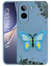 For Vivo T5 Pro 5G Back Cover Case (Soft Butterfly Embroidery | Women Teen Girls | Camera Protection| Matte Silicone)