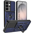 For Samsung Galaxy S26 Ultra Back Cover Case Hybrid Armor (Sliding Shutter Camera Protection | Polycarbonate |Ring Holder Kickstand)