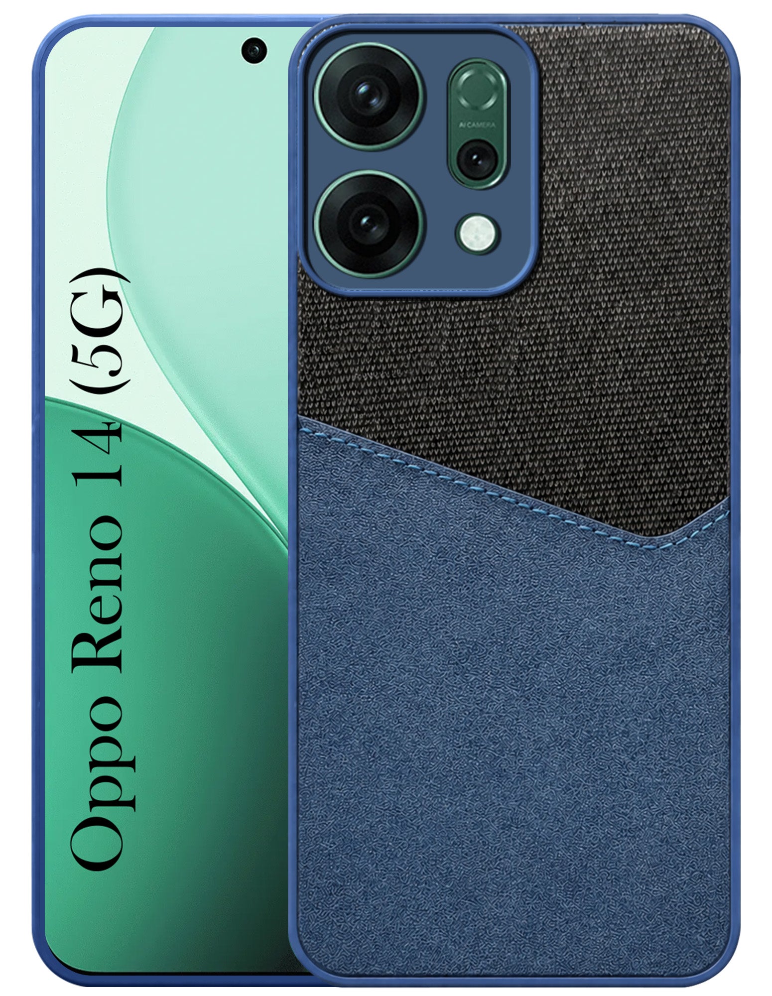 For Oppo Reno14 5G | Oppo Reno 14 5G Back Cover Case (Dual Colour Stitch | Professional Minimalist Feel | Soft and Flexible)
