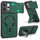 For Vivo V70 | Vivo V70 Elite 5G Back Case Cover Metallic (Hybrid Armor Kickstand | Sliding Shutter Camera Protection | MagSafe Compatible)