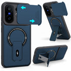 For Vivo X200 FE Back Case Cover Metallic (Hybrid Armor Kickstand | Sliding Shutter Camera Protection | MagSafe Compatible)