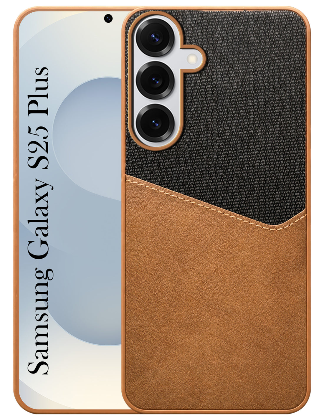 For Samsung Galaxy S25 Plus Back Cover Case (Dual PU Leather Stitch | Professional Minimalist | Soft and Flexible)