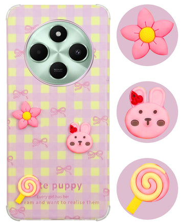 For Poco C75 | Poco M7 Back Cover Case (3D Cute Cartoons | Hard Back Side Soft | Matte Premium Finish | HD Printing)