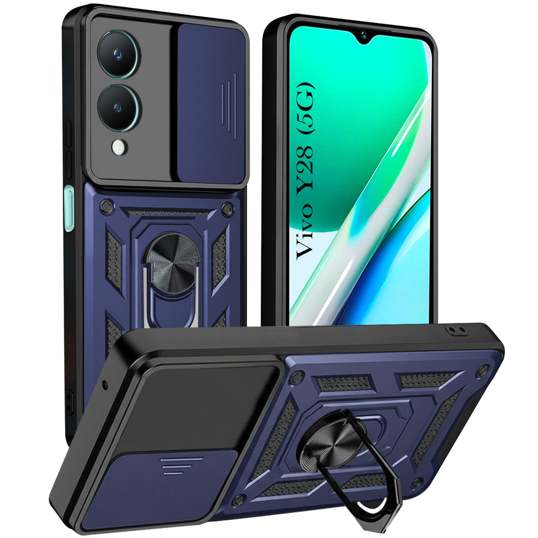 For Vivo Y28 5G Back Cover Case (Hybrid Dual Armor Polycarbonate)