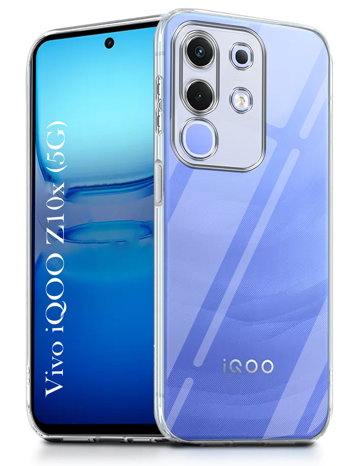 For Vivo iQOO Z10x Back Cover (Silicone Clear Shockproof Case with Camera Protection | Soft and Flexible | Transparent)