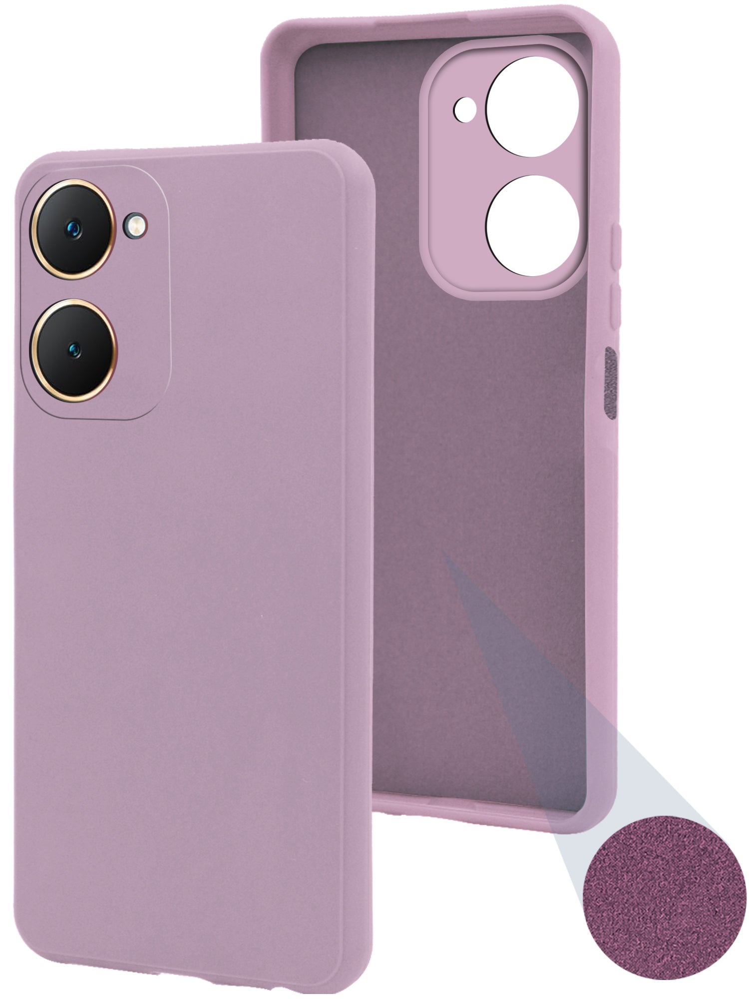 For Vivo Y18 | Y18e | Y03 | Y18i | Y18t Back Cover Case (Matte Finish Silicone with Inside Fiber Cloth)