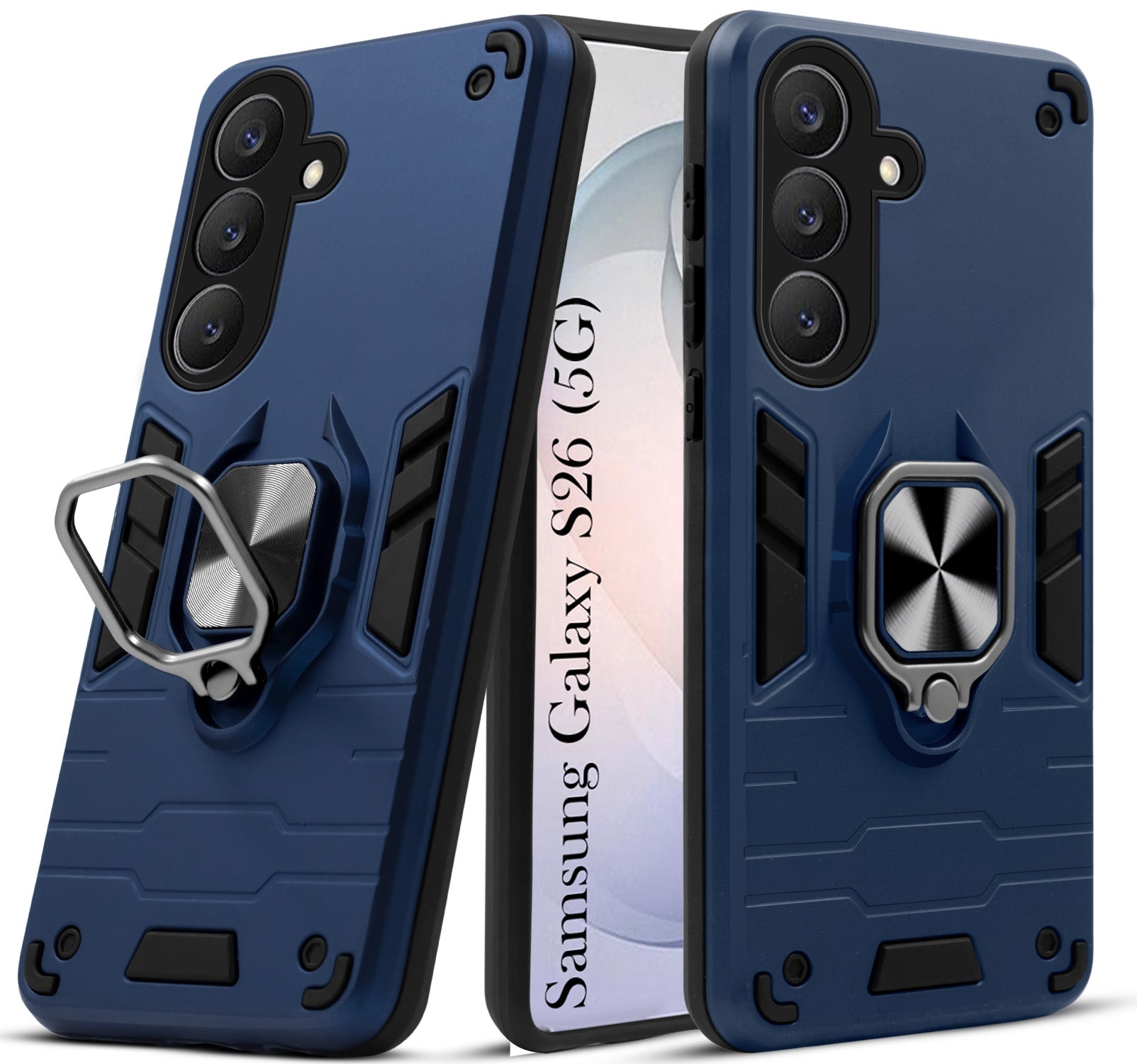For Samsung Galaxy S26 5G Back Cover Case Hybrid Armor (Shockproof Dual Layer Polycarbonate |Ring Holder Kickstand)