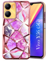 For Vivo Y56 5G For Back Cover Case ( Dual Design Glitter Sparkle and Detachable Diamond Print Case | Soft and Flexible)