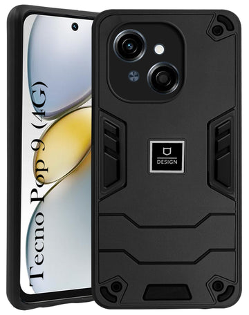 For Tecno Pop 9 4G Back Cover Case (Lightweight Hybrid Shockproof Polycarbonate)
