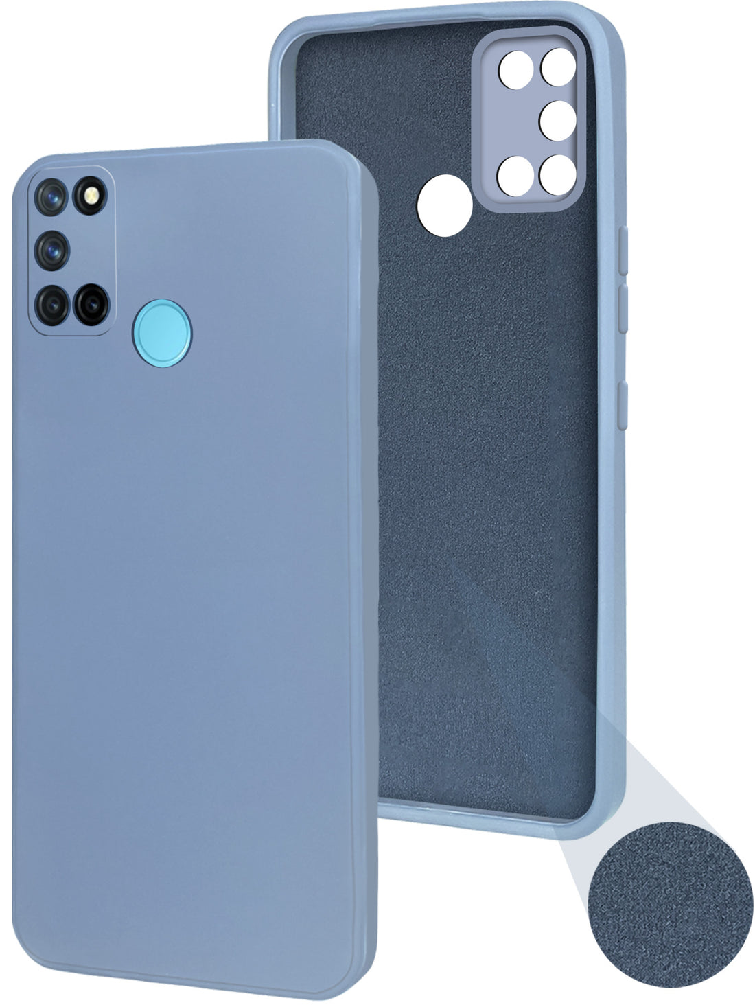 For Realme 7i Back Cover Case ( Matte Finish Silicone with Inside Fiber cloth)