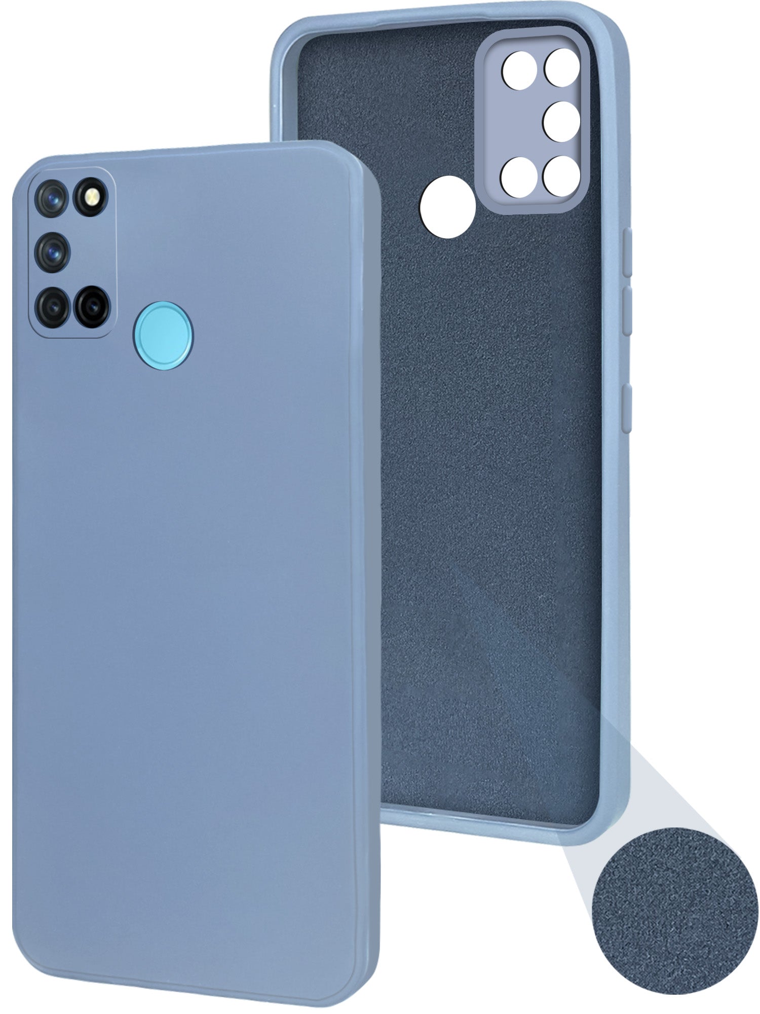 For Realme 7i Back Cover Case ( Matte Finish Silicone with Inside Fiber cloth)