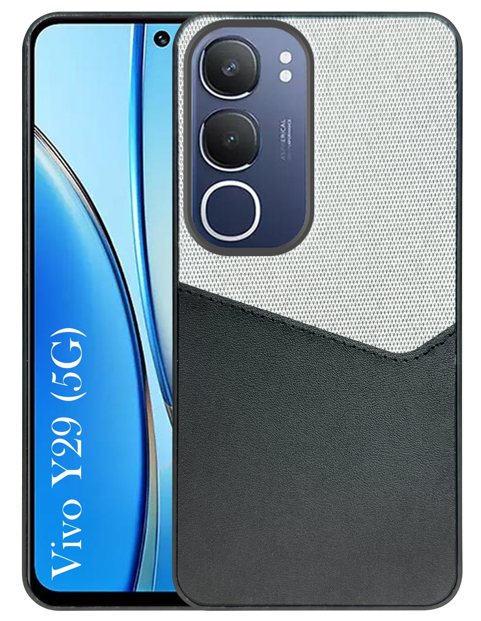For Vivo Y29 Back Cover Case (Dual PU Leather Stitch | Professional Minimalist | Soft and Flexible)