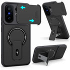 For Vivo X200 FE Back Case Cover Metallic (Hybrid Armor Kickstand | Sliding Shutter Camera Protection | MagSafe Compatible)