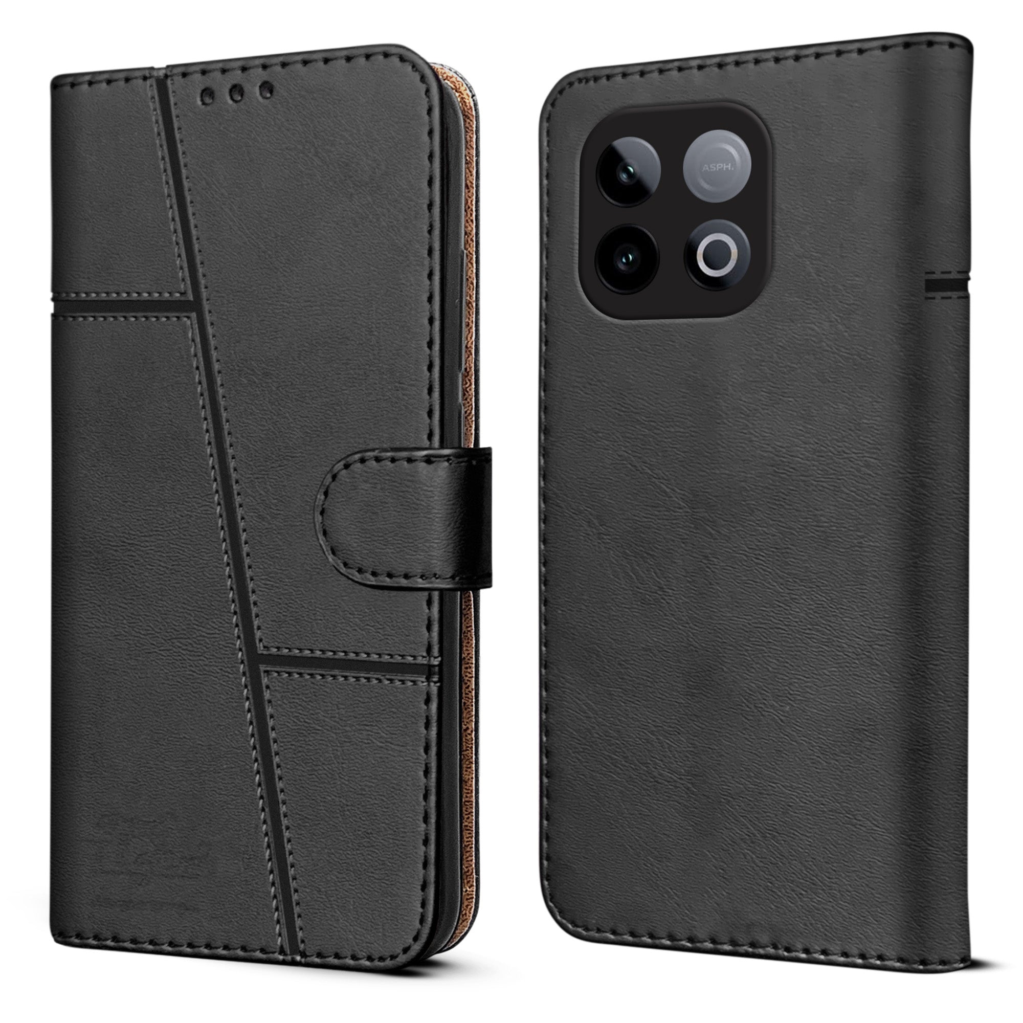 For Vivo iQOO Neo 10 Flip Cover Case ( Stitched Leather with Magnetic Closure)
