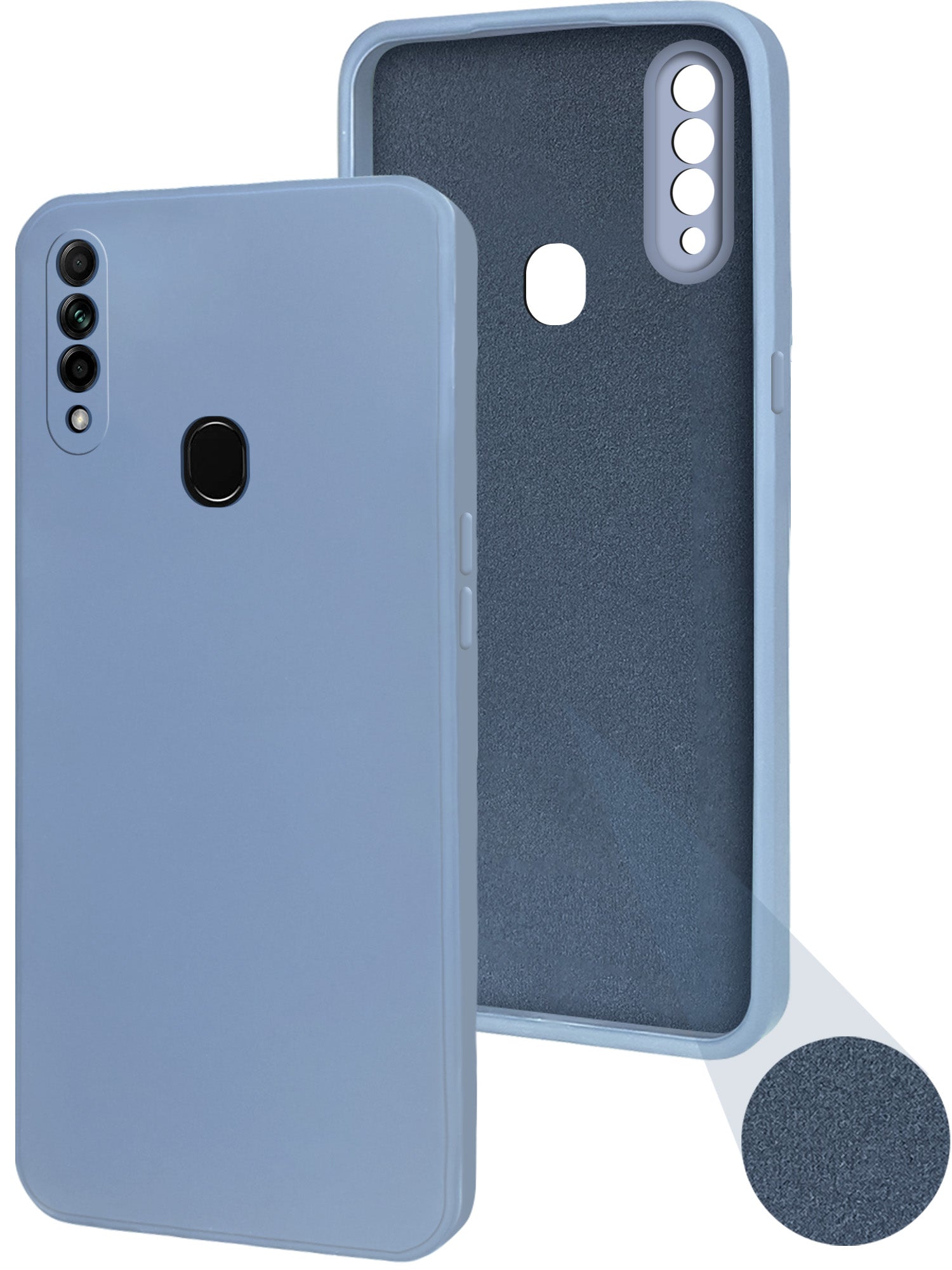 For Oppo A31 (2020) Back Cover Case ( Matte Finish Silicone with Inside Fiber cloth)