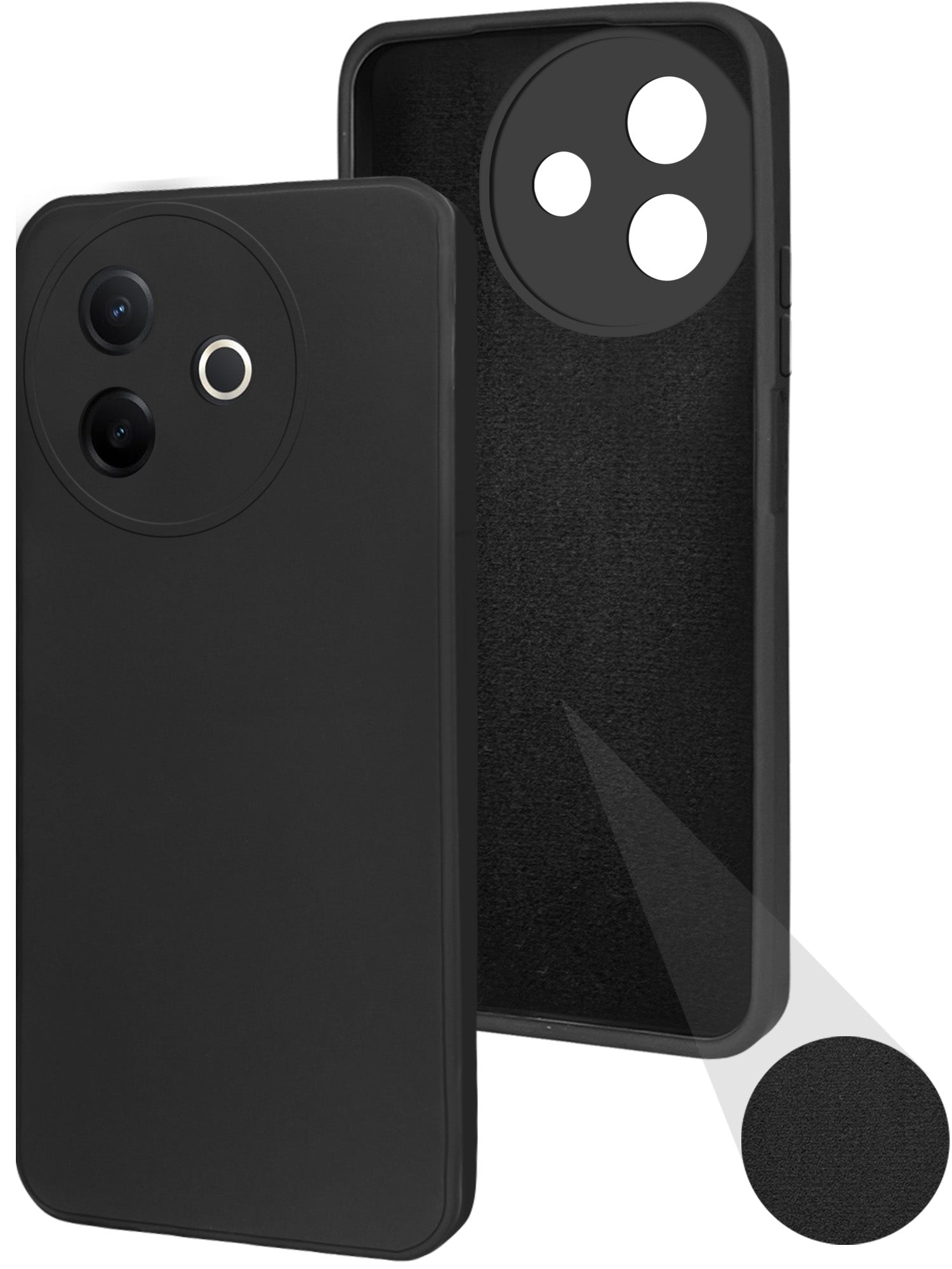 For Vivo Y39 Back Cover Case (Matte Finish Silicone with Inside Fiber Cloth)