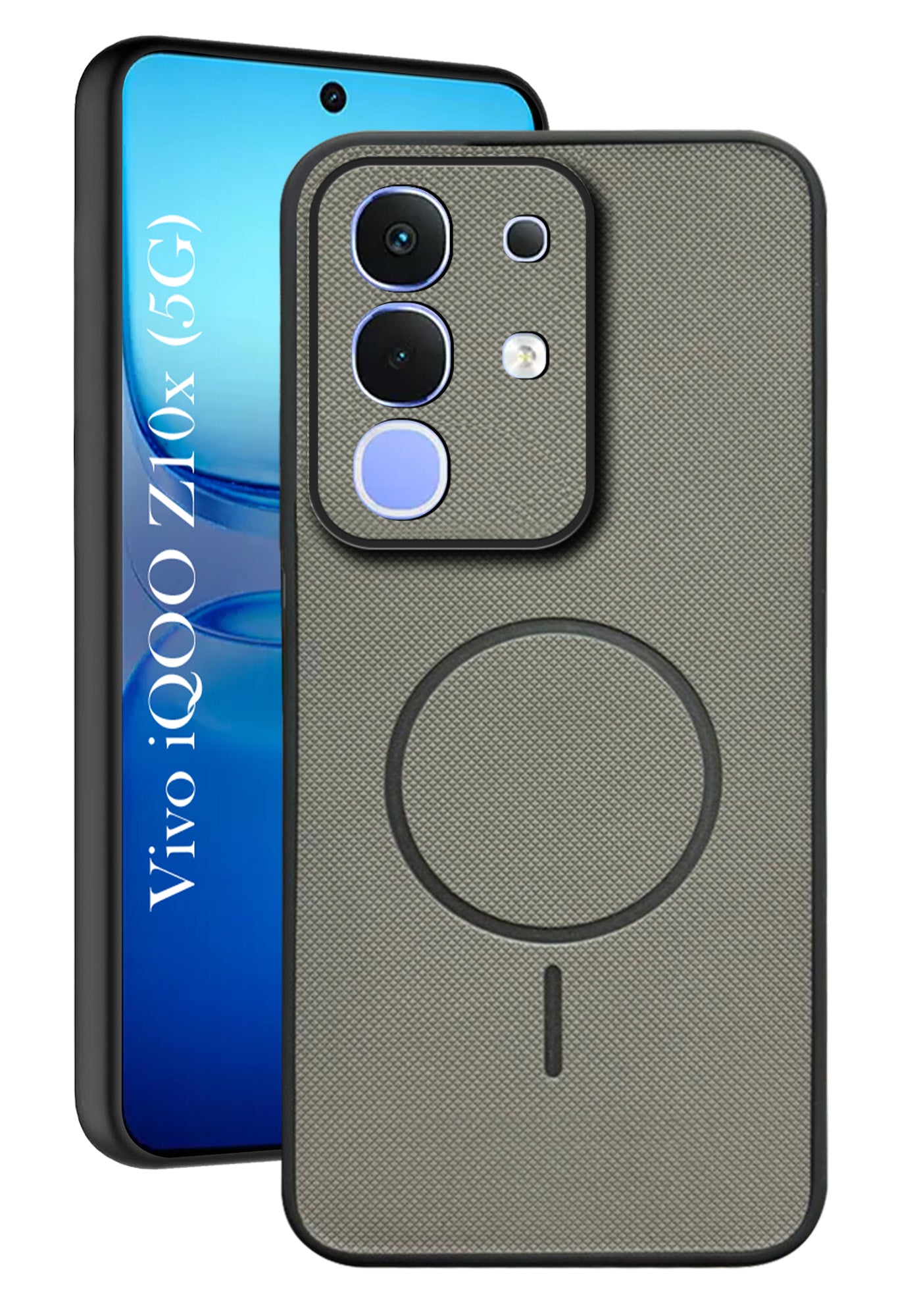 For Vivo iQOO Z10x Back Cover Case PU Leather (Texture Grip Design | Professional Minimalist | Camera Protection | Soft and Flexible)