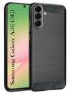 For Samsung Galaxy A56 Back Cover Case (Hybrid Armor Case | Carbon Fiber Shockproof | Soft and Flexible | Black )