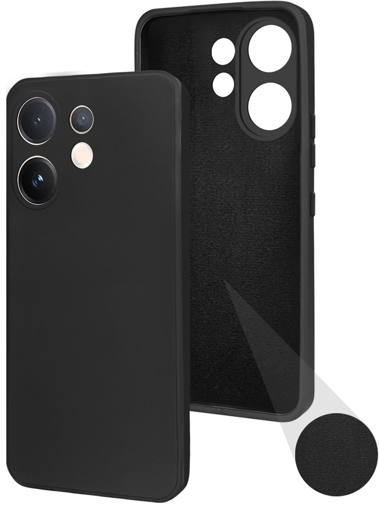 For Vivo V60 | Vivo T4 Pro Back Cover Case (Matte Finish Silicone with Inside Fiber cloth)