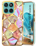 For Moto Edge 60 Fusion Back Cover Case Compatible With Motorola ( Dual Design Glitter Sparkle and Detachable Diamond Print Case | Soft and Flexible)