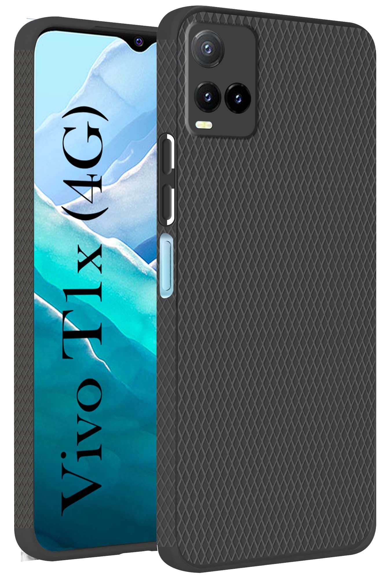 For Vivo T1x 4G  Back Cover Case (Liquid Silicone | Side Grip | Camera Protection)
