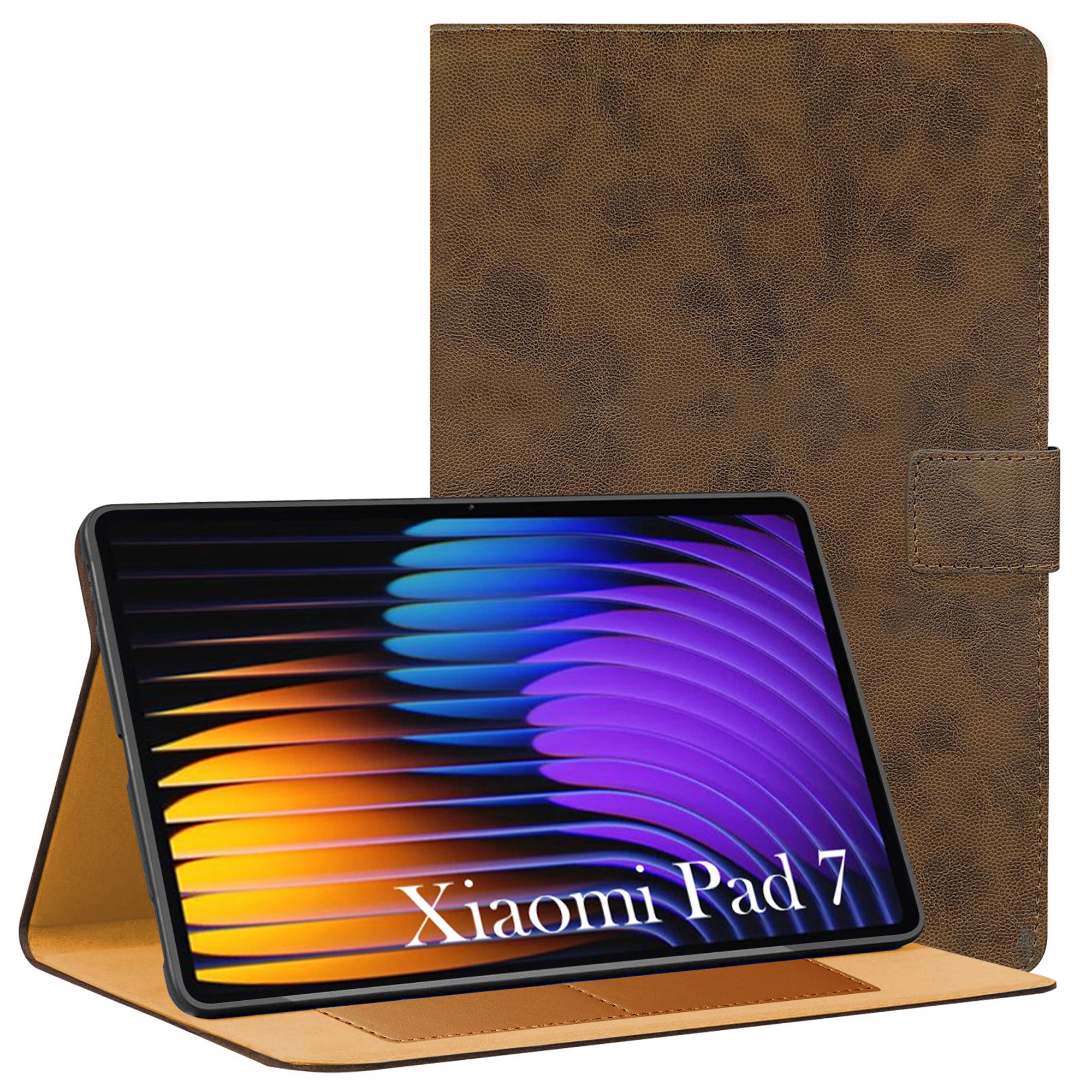 For Xiaomi Pad 7 11.17 Inch Flip Cover Folio Cover (PU Leather | Multi-Angle Smart Stand | Card Storage Slots | Silicone Back Pouch)