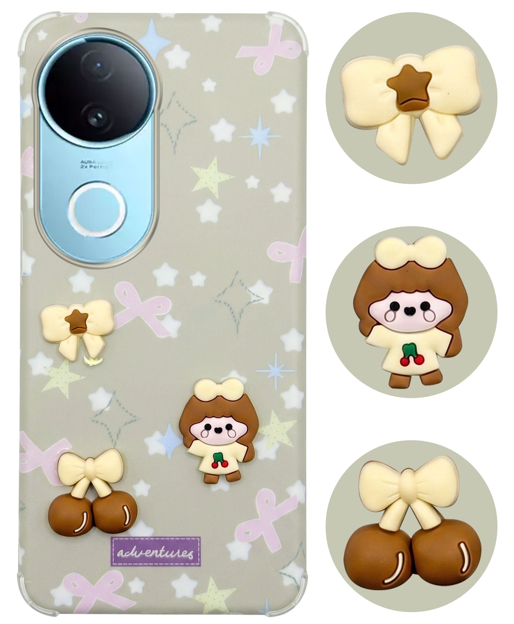 For Vivo iQOO Z10R Back Cover Case (3D Cute Cartoons | Hard Back Side Soft | Matte Premium Finish | HD Printing)