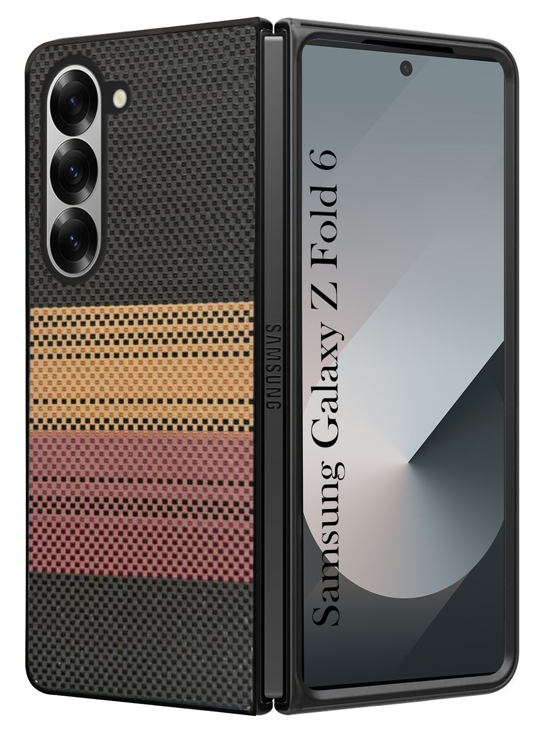 For Samsung Galaxy Z Fold 6 5G Back Flip Case Cover (Craft Printed Design | Hybrid Texture | Inside Microfiber Cloth)