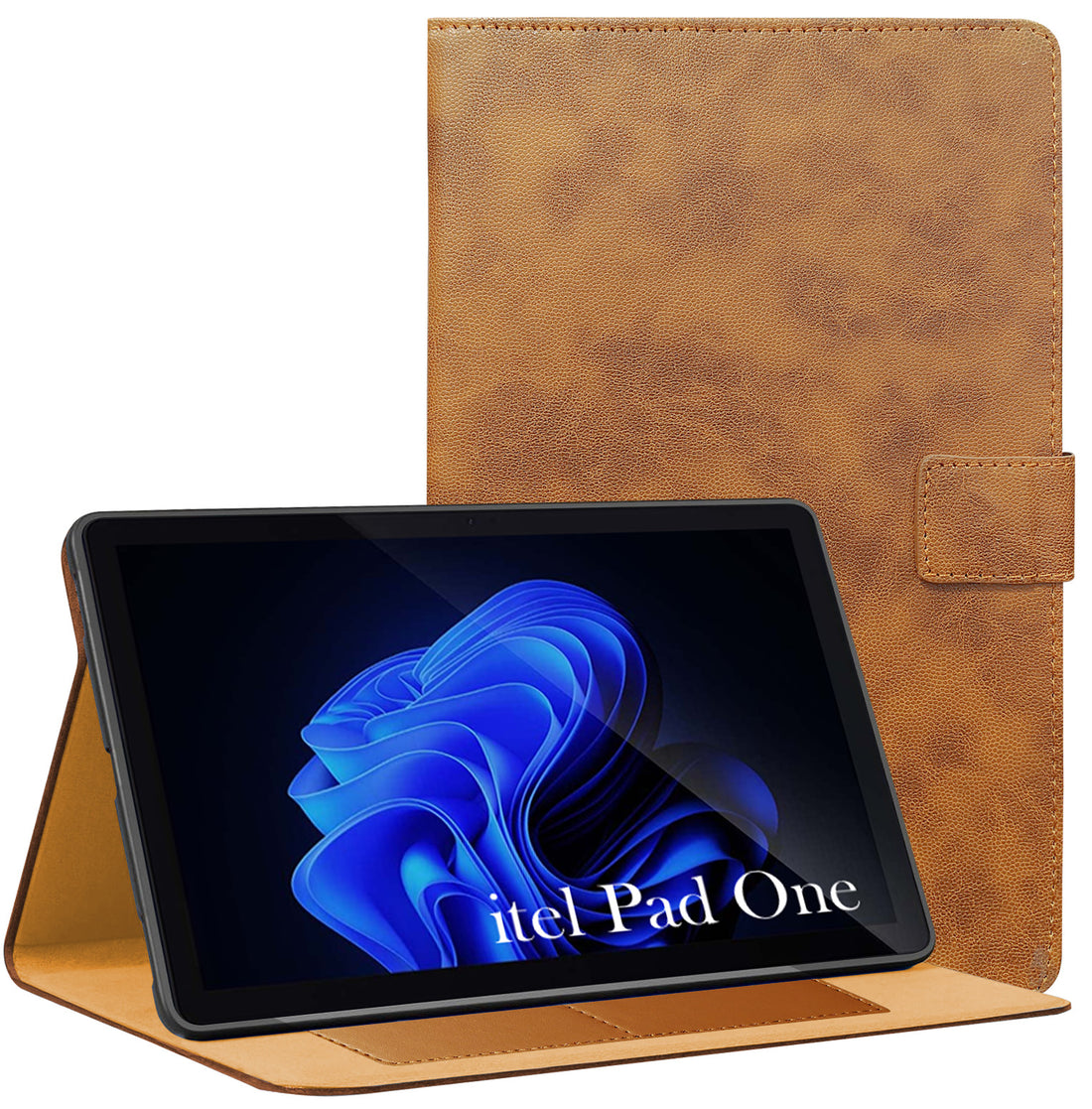 For Itel Pad One 10 Inch Flip Cover Folio Cover (PU Leather | Multi-Angle Smart Stand | Card Storage Slots | Silicone Back Pouch)