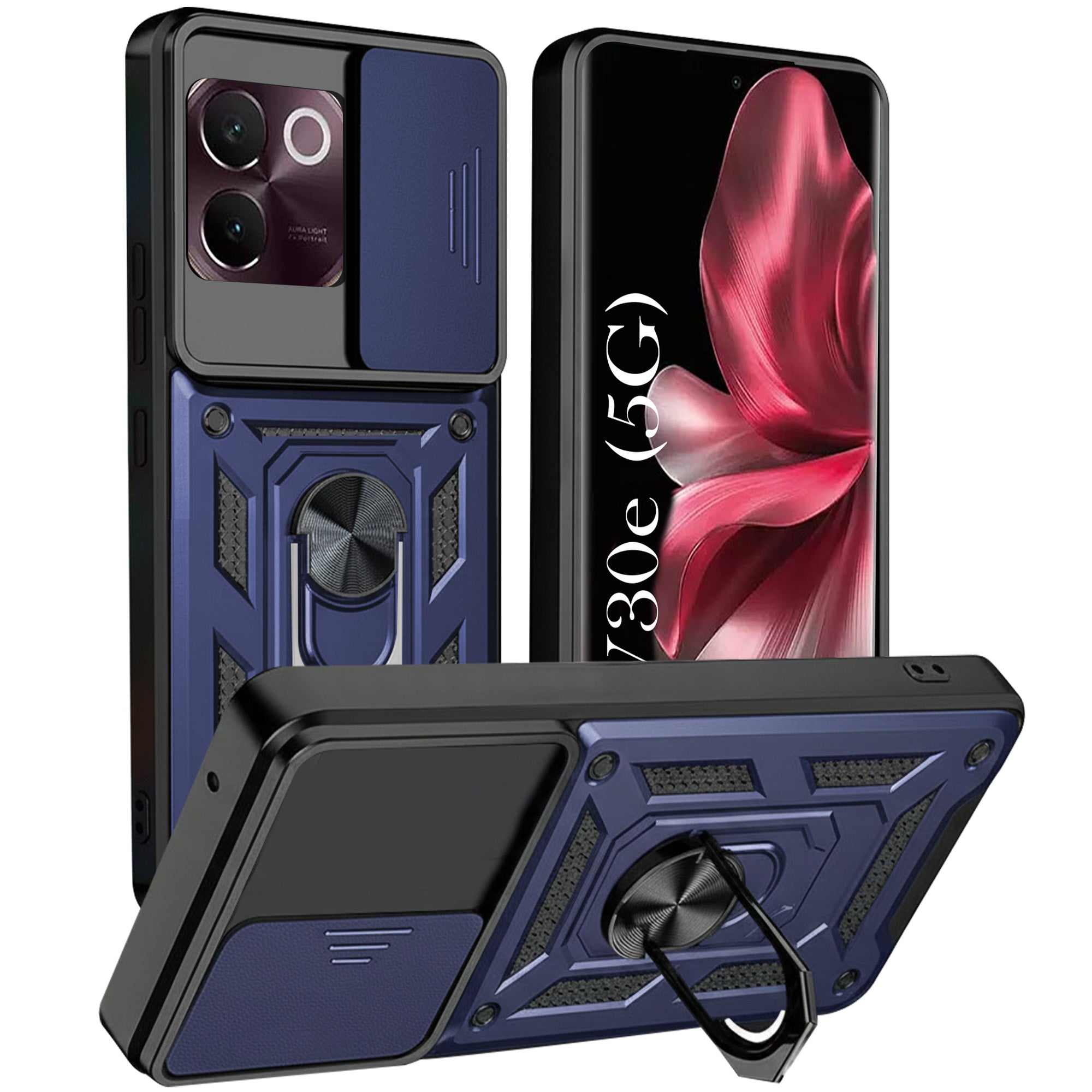 For Vivo V30e 5G Back Cover Case (Hybrid Dual Armor Polycarbonate)