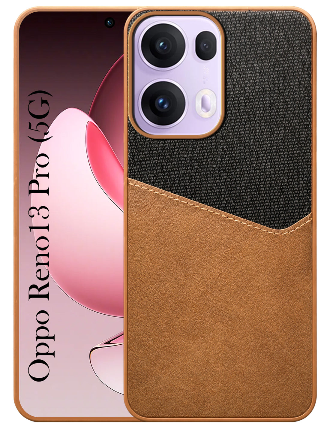 For Oppo Reno13 Pro 5G | Oppo Reno 13 Pro 5G Back Cover Case (Dual PU Leather Stitch | Professional Minimalist | Soft and Flexible)