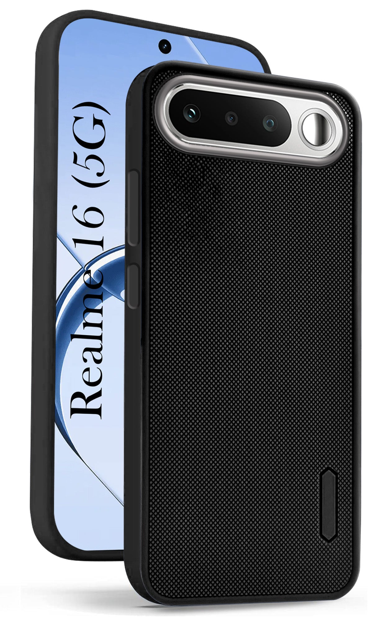For Realme 16 Back Cover Case Rubberised (Textured Grip Design| Micro-Fiber Cloth Inside | Slim and Light Weight | Soft Touch and Feel)