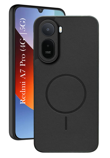 For Redmi A7 Pro 5G Back Cover Case PU Leather (Texture Grip Design | Professional Minimalist | Camera Protection | Soft and Flexible)
