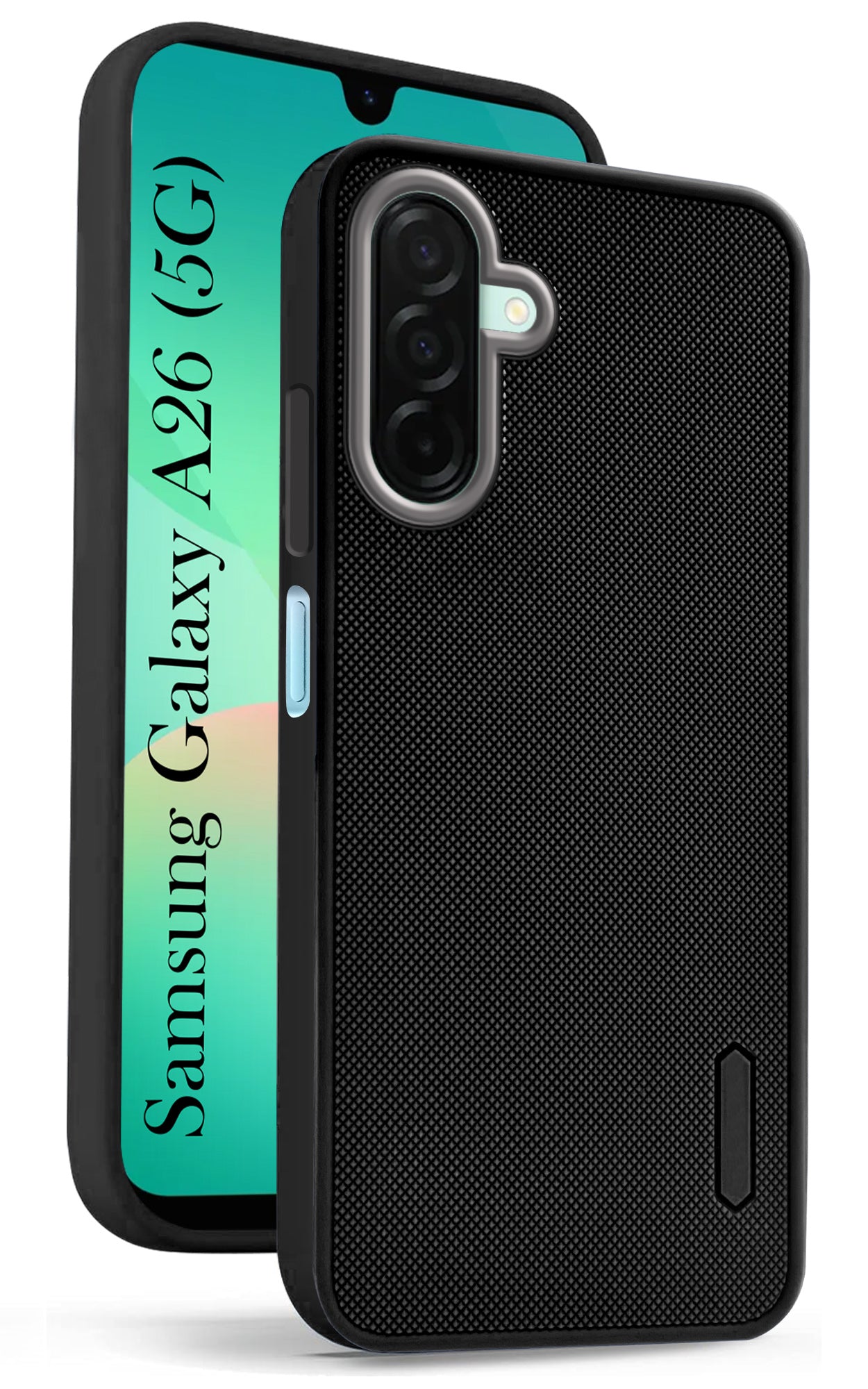 For Samsung Galaxy A26 5G Back Cover Case (Textured Grip Design | Micro-Fiber Cloth Inside | Slim and Light Weight | Soft Touch and Feel | Black)