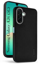 For Samsung Galaxy A26 5G Back Cover Case (Textured Grip Design | Micro-Fiber Cloth Inside | Slim and Light Weight | Soft Touch and Feel | Black)