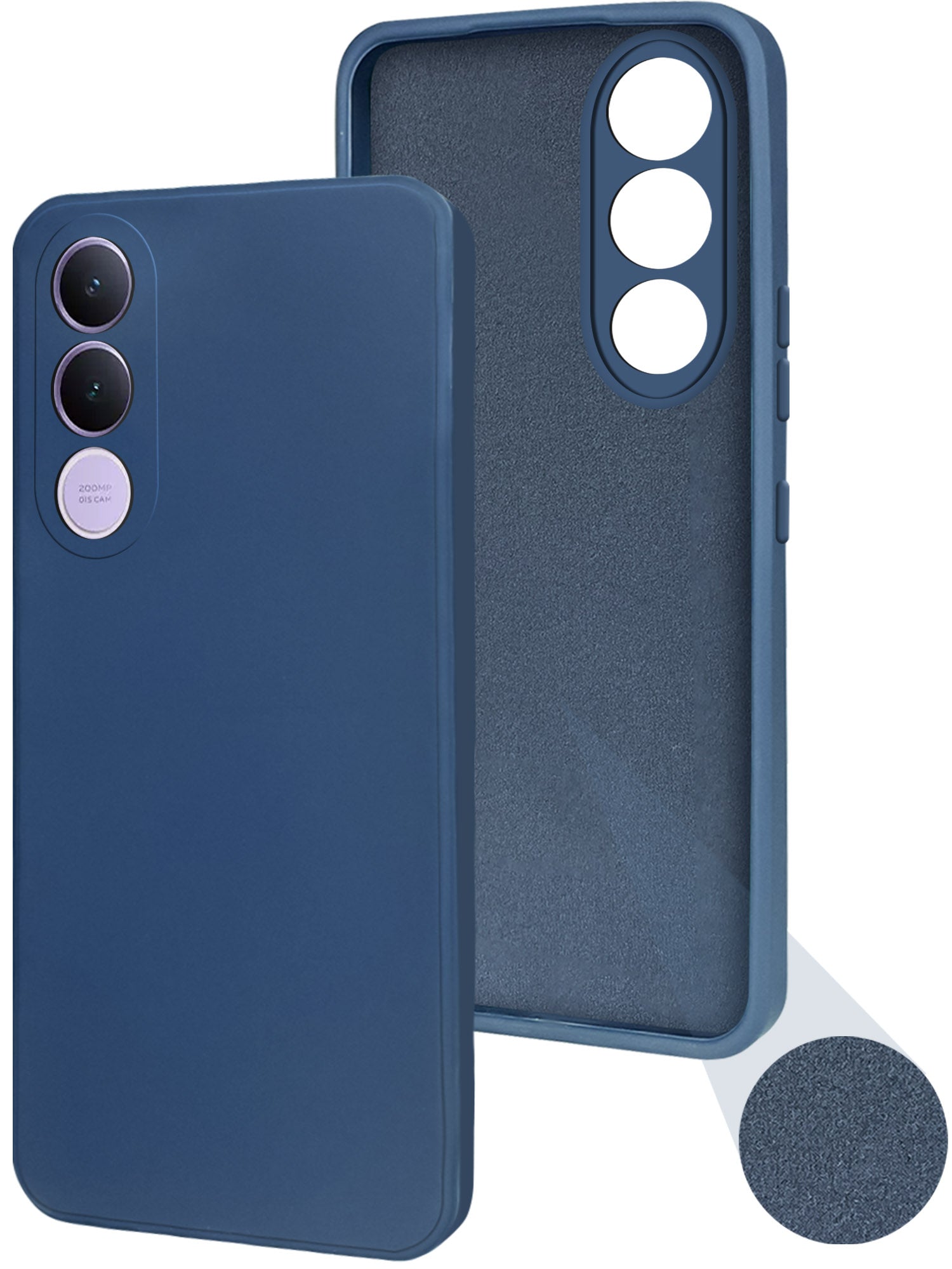 For Vivo V70 FE 5G Back Cover Case (Matte Finish Silicone with Inside Fiber cloth)