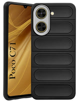 For Poco C71 Back Case Cover (Matte Liquid Silicone| Professional Wave Design | Camera Protection Ring | Shockproof Anti Slip Grip)